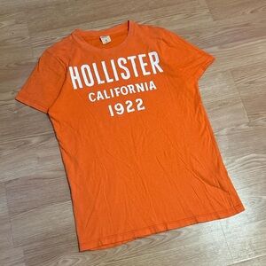 Hollister Vibrant Orange Tee with White Print
